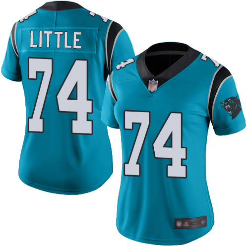Carolina Panthers Limited Blue Women Greg Little Jersey NFL Football #74 Rush Vapor Untouchable